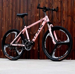 ANGEELEE Bici Mountain bike per adulti per giovani studenti bici da corsa su strada da città a doppio freno a disco fuoristrada bici da neve con ruote da 26 pollici bici da spiaggia-Velocità rosa -24_24 velocità