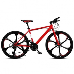 ndegdgswg Mountain Bike Ndegdgswg - Bicicletta da mountain bike, 26 pollici, 6 ruote, doppio freno a disco, per studenti, velocità variabile, 24 velocità, 6 knifewheel (rosso)