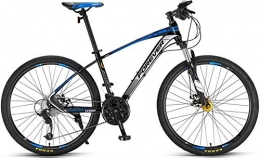 No branded Bici No Brand Forever - Mountain bike da adulto, con sedile regolabile, YE880, 26 / 27, 5", 27 velocità, telaio in lega di alluminio, 66 cm nero-blu lega standard, 26''
