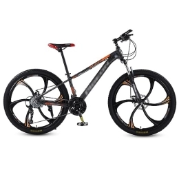 NYASAA Mountain Bike NYASAA Mountain bike per uomo e donna per adulti, telaio in acciaio ad alto tenore di carbonio con freno a doppio disco meccanico antiscivolo, adatto per uscire (orange 26)