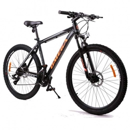 OMEGA BIKES Bici OMEGA BIKES Bicicletta MTB Mountain Bike Duke 27.5 Dotato di Shimano, Alluminio, Freni a Disco hidraulico, 21 Velocita, Forcella Ammortizatta, per Adulti, Telaio 49cm (Nero / Arancio)