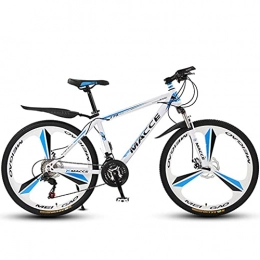 PBTRM Mountain Bike PBTRM Bianco Blu Mountain Bike MTB, Hardtail Mountain Bike Bici 26 Pollici, 27 velocità, Freni A Disco Anteriori E Posteriori, Ammortizzatori Anteriori, per Adulti O Adolescenti