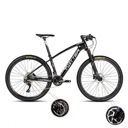 PXQ Mountain Bike PXQ, mountain bike per adulti Carbon XC 22 accelera, con ammortizzatore di pressione dell'aria e freno a olio della forcella anteriore, 26 / 27, 5", nero, 26" x 15, 5"
