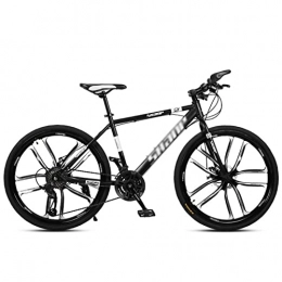 QCLU Bici QCLU Bike in Mountain Bike, 24 / 26 Pollici Disc Hardtail MTB, for Uomini e Donne MTB. Bici con Sedile Regolabile, Freno a Doppio Disco, 10 taglierine (Color : Black, Dimensione : 24-Speed)