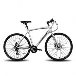 QILIYING Cruiser Bike 3 colori 24 velocità 700C ordinaria forcella anteriore e posteriore freni a disco Jianda pneumatico telaio in alluminio bici strada bicicletta (colore : argento, dimensioni: 24)