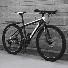 Qj Bici Qj Mountain Bike Bicicletta 27 velocità MTB 26 Pollici Sospensione Ammortizzante, Black White