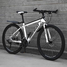 Qj Bici Qj Mountain Bike Bicicletta 27 velocità MTB 26 Pollici Sospensione Ammortizzante, White Black
