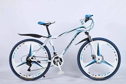 QZ Bici QZ 26in 21-velocit Mountain Bike for Adulti, Leggera in Lega di Alluminio Full Frame, Ruota Anteriore Sospensione Mens Biciclette, Freni a Disco (Color : Blue, Size : A)
