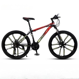 RASHIV  RASHIV Mountain bike da esterno da 26 pollici, bicicletta ammortizzante per adulti a velocità variabile per sci di fondo, telaio in acciaio ad alto tenore di carbonio, per uomo donna (red 21 speeds)