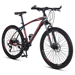  Mountain Bike Ruota da 26 pollici Mountain bike / biciclette Telaio in acciaio ad alto tenore di carbonio 21 / 24 / 27 velocità con freno a disco e forcella ammortizzata bloccabile (dimensioni: 21 velocità, colore: rosso