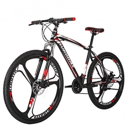 LS2 Bici SL Hardtail Mountain Bikes, X1 21 marce, bicicletta da 27, 5 pollici, ruote a 3 razze doppia sospensione (rosso)