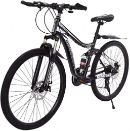 SYCY Mountain Bike SYCY Mountain Bike MTB Bicicletta Sospensione Completa Doppia Sospensione 26 Ruote da 26 Pollici in Acciaio al Carbonio a 21 velocità-Bianco e Nero