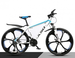 Tbagem-Yjr Bici Tbagem-Yjr 26 Pollici Bicicletta Città dell'Acciaio Mountain Bike-Alto Tenore di Carbonio su Strada, Sport Tempo Mens MTB (Color : White Blue, Size : 21 Speed)