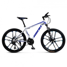 Tbagem-Yjr Mountain Bike Tbagem-Yjr 26 Pollici Montagna della Bici della Bicicletta, Freno A Doppio Disco di Smorzamento Moto A velocità Variabile for L'adulto (Color : White Blue, Size : 27 Speed)