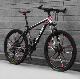 Tbagem-Yjr Bici Tbagem-Yjr Acciaio Alto Tenore di Carbonio MTB della Bicicletta, 26 Pollici, Freni A Disco Doppio Sport Tempo (Color : Black Red, Size : 24 Speed)