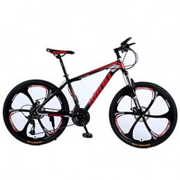 Tbagem-Yjr Bici Tbagem-Yjr Carbon Telaio in Acciaio Mountain Bike, Sospensione Doppia Mens Città Strada Bicicletta 26 Pollici (Color : Black Red, Size : 21 Speed)