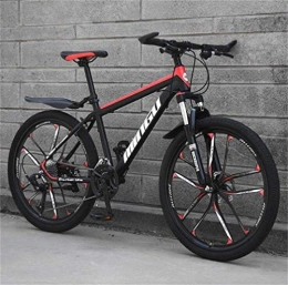 Tbagem-Yjr Bici Tbagem-Yjr Equitazione Smorzamento Mountain Bike, City Road Bicycle - Doppia della Sospensione Mens MTB (Color : Black Red, Size : 24 Speed)