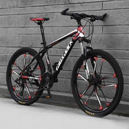 Tbagem-Yjr Mountain Bike Tbagem-Yjr Hardtail Mountain Bike, Freni in Acciaio Alto Tenore di Carbonio da 26 Pollici Doppio Disco Adulti della Bicicletta (Color : Black Red, Size : 27 Speed)