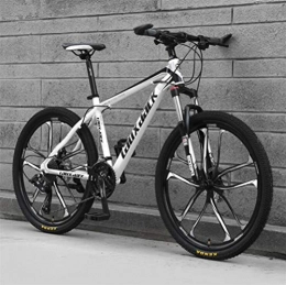 Tbagem-Yjr Bici Tbagem-Yjr Hardtail Mountain Bike, Freni in Acciaio Alto Tenore di Carbonio da 26 Pollici Doppio Disco Adulti della Bicicletta (Color : White Black, Size : 27 Speed)