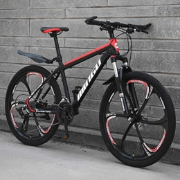 Tbagem-Yjr Mountain Bike Tbagem-Yjr Mountain Bike Elevato Assorbimento di Carbonio Freni Telaio in Acciaio A Disco Ammortizzatore Corsa Adulto Bicicletta (Color : Black Red, Size : 27 Speed)