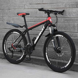 Tbagem-Yjr Mountain Bike Tbagem-Yjr Mountain Bike Ruote da 26 Pollici Unisex Doppia della Sospensione-Alto Tenore di Carbonio Città dell'Acciaio Bicicletta su Strada (Color : Black Red, Size : 24 Speed)
