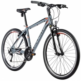 Leader Fox Mountain Bike Velo Muscolare VTC 28 - Leader Fox Daft 2021, da uomo, 8 V, telaio da 17, 5 pollici, taglia da adulto da 165 a 173 cm, colore: grigio opaco