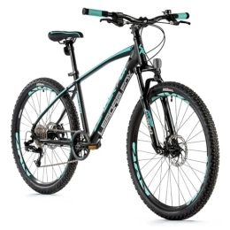 Velo Muscular Mountain Bike 26 Leader Fox Factor 2023 Nero Opaco-Verde Chiaro 8 V Telaio in alluminio 20 Pollici (Taglia Adulto 180-188 cm)