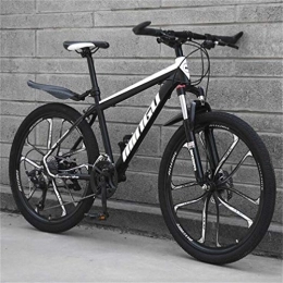 WJSW Bici WJSW Mountain Bike da smorzamento, Bici da Strada City - Dual Suspension MTB da Uomo (Colore: Bianco Nero, Dimensioni: 24 velocità)