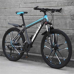 WJSW Bici WJSW Mountain Bike da smorzamento, Bici da Strada City - Dual Suspension MTB da Uomo (Colore: Nero Blu, Dimensioni: 21 velocità)