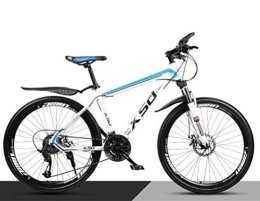 WJSW Bici WJSW Mountain Bike da smorzamento di Guida, Bicicletta per Città a velocità variabile Fuoristrada da 26 Pollici per Adulti (Colore: Bianco Blu, Dimensioni: 21 velocità)