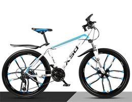 WJSW Bici WJSW Mountain Bike da Uomo, Bici da 26 Pollici per pendolari City Hardtail off-Road smorzamento Bici da Strada (Colore: Bianco Blu, Dimensioni: 30 velocità)