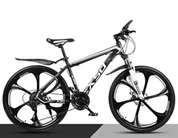 WJSW Bici WJSW Mountain Bike High Steel 26 Pollici con Ruote a Raggi in Acciaio, Doppia Sospensione, MTB da Uomo (Colore: Bianco Nero, Dimensioni: 24 velocità)