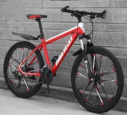 WJSW Bici WJSW Mountain Bike per Adulti City Road Bicycle - Commuter City Hardtail Bike Unisex (Colore: Rosso, Misura: 30 velocità)