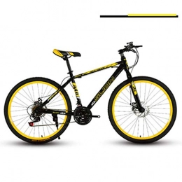 WND Mountain Bike WND Mountain Bike Male  Variable Speed Integral Wheel Double Disc Brake Racing Cross Country Bicycle, Black And Yellow, 26(160-185 cm)
