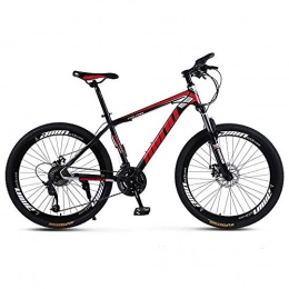 WSJ - Mountain bike da adulto, 26 pollici, 30 velocità, una ruota off-road a velocità variabile ammortizzatore per uomini e donne, colore: Rosso, Nero