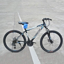 XRQ Bici XRQ 26 Pollici Mens Donne Hardtail Mountain Bike, Sospensione Anteriore, 24 velocità, 26-Pollice Ruote, Doppio Freno a Disco, Blu