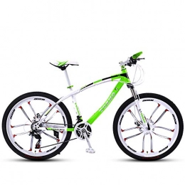 YJTGZ Bike, 24 Pollici, Mountain Bike, Sospensione Forcella, Bicicletta per Adulti, Bicicletta per Ragazzi E Ragazze Assorbimento degli Urti A velocità Variabile Studente Adolescente(Green)