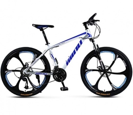 ZJMWQ Bicicletta 24、26 Pollici 30 velocità da Uomo Mountain Bike Acciaio Carbonio Bici con Sospensione Anteriore Sedile Regolabile, Montanbike per Ragazzi E Ragazze Carico di 120 kg,Blue-24”