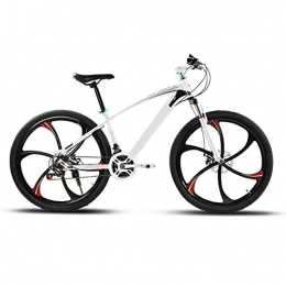 ZXL Mountain Bike ZXL Mountain Bike per Adulti a velocità variabile, Bici con Doppio Freno a Disco 21 / 24 / 24 velocità, Bicicletta da motoslitta da Spiaggia con Ruote da 24 / 26 Pollici, White 6 Spoke, 24in24speed