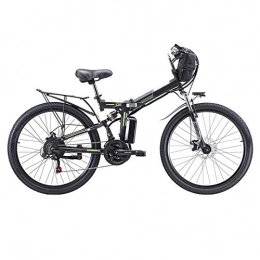 Pc-Glq Bicicleta 350W / 500W Bicicleta Eléctrica Plegable Montaña Nieve E-Bike Ciclismo De Carretera, Neumático Gordo De 26 Pulgadas, Shimano 7 Velocidad Variable, Batería De Litio Extraíble 48V, Negro, 8A