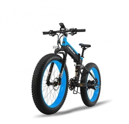 AISHFP Bicicleta de montaña eléctrica plegables Adulto Fat Tire Bicicletas de montaña eléctrica, batería de Litio de 48V de aleación de Aluminio Plegable de la Nieve de Bicicletas, con Pantalla LCD de 26 Pulgadas 4.0 Ruedas, C
