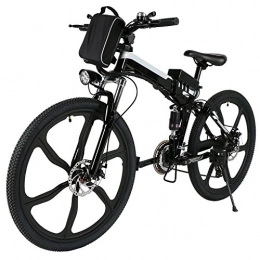 AMDirect Bicicleta de montaña eléctrica plegables AMDirect Bicicleta Eléctrica de Montaña Plegable 26'' 36V 21 Velocidades Engranaje Shimano (Tipo2 Negro)