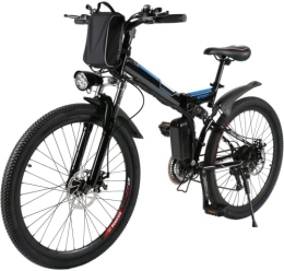Ancheer Bicicleta de montaña eléctrica plegables ANCHEER Bicicleta de Montaña Eléctrica Bici Plegable Ebike con Rueda de 26 Pulgadas Batería de Litio de Gran Capacidad 36V 250W (Negro)