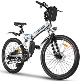 Ancheer Bicicleta ANCHEER Bicicleta Electrica Plegable, Bicicletas Plegables Adulto 26 Pulgadas, E-Bike de Montaña, Motor de 250 W, Batería de 36V / 8Ah, 21 Engranaje de Velocidad, Frenos de Disco Hidráulico Shimano