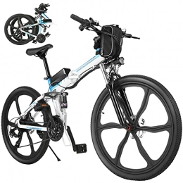 Ancheer Bicicleta ANCHEER Bicicleta Electrica Plegable, Bicicletas Plegables Adulto 26 Pulgadas, E-Bike de Montaña, Motor de 350 W, Batería de 36V / 8Ah, 21 Engranaje de Velocidad, Frenos de Disco Shimano