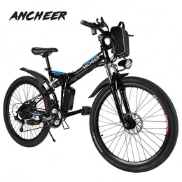 Ancheer Bicicleta de montaña eléctrica plegables ANCHEER Bicicleta Eléctrica EB002 26 Pulgadas Plegable, Color Negro