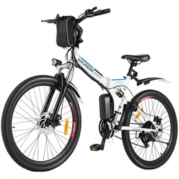 Ancheer Bicicleta ANCHEER Bicicleta Eléctrica Plegable 26 Pulgadas, E-bike 250W para Adultos, Batería de Litio Extraíble 36V 8Ah, Shimano de 21 Velocidades