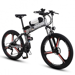 AZXV Bicicleta AZXV Bicicleta eléctrica Plegable de montaña, suspensión de Acero Alto-Carbono MTB Bicicleta, 21 velocidades, Rueda de 26 Pulgadas, Freno de Doble Disco Antideslizante, p