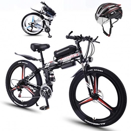 L-LIPENG Bicicleta Bicicleta de Montaña EléCtrica Plegable con Motor de 350 W / 36 V Batería de Litio ExtraíBle NeumáTicos para Nieve de 26 Pulgadas Velocidad MáXima de 30 Km / H Frenos de Disco Doble, Negro, 10ah 60km