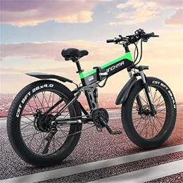 CASTOR Bicicleta de montaña eléctrica plegables Bicicleta electrica Bicicleta eléctrica plegable para adultos, bicicleta de nieve de la bicicleta de montaña de 26 pulgadas, batería de litio de 13Ah / motor 48V500W, 4, 0 neumático de grasa / linterna